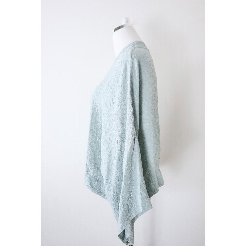 bryn walker Size S Silk Jacquard Kimono Jacket Wide Sleeve Short Light Blue - Picture 6 of 14